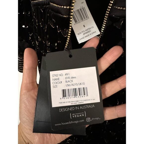 Zhivago Level Midi Dress in Black US6 - Picture 11 of 11